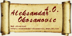 Aleksandar Okošanović vizit kartica